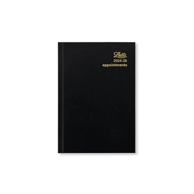 Image of Letts of London Standard A6 academic 2024/2025 day to a page with appointments diary black