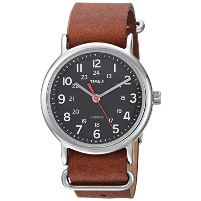 Image of Timex Men Analog Quartz Watch with Leather Strap TW2R631009J