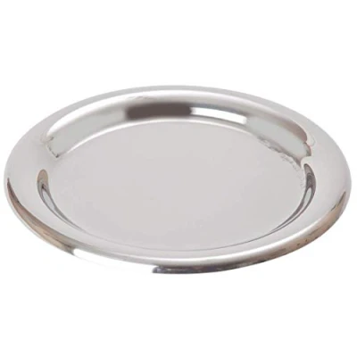 Image of We Can Source It Ltd Round Stainless Steel Tip Tray 14 cm Professional Bill Presenter for Bars, Restaurants and Hotels 1 Piece