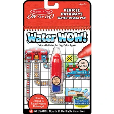 Image of Melissa &amp; Doug Water Vehicle Pathways Reveal Travel Book Activity Pad 3+ Gift for Boy or Girl