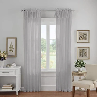 Image of Elrene Home Fashions Single Window Curtain Drape, Polyester, Grey, 52 in x 84 (1 Panel)