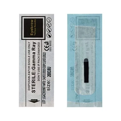 Image of 50pcs Black Microblading Needles U Shape Blade Semi Permanent Makeup Eyebrow Tattoo for Manual Pen (18U 0.2mm)
