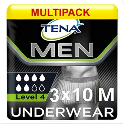 Image of Tena Men Premium Fit Protective Underwear Level 4 S/M (3 Packs of 10)