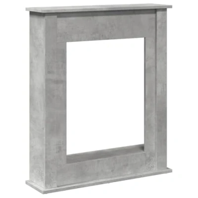 Image of vidaXL Fireplace Surround Concrete Grey Engineered Wood Mantel for LED Flames 75 x 20 87.5 cm