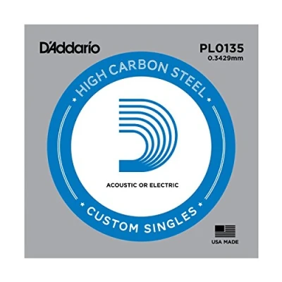 Image of D&#039;Addario PL0135 Plain Steel Guitar Single String, .0135