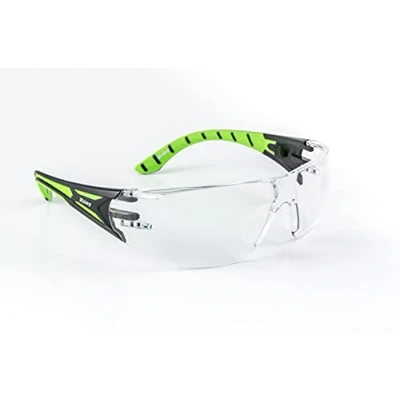 Image of Riley Stream Green Sport Style CE Certified Clear Safety Glasses and Protective Eyewear for outdoor activities