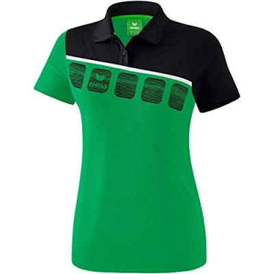 Image of Erima Women 5 C Polo Shirt Emerald/Black/White, Size: 34