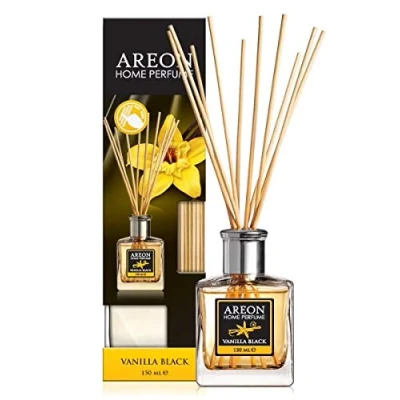 Image of Areon Home Perfume Reed Diffuser 150 ml VANILLA BLACK + 10 Rattan Reeds