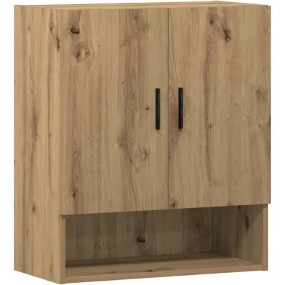 Image of vidaXL Wall Cabinet Artisan Oak 60x31x70 cm Engineered Wood Floating Storage Modern Living Room/Kitchen Design