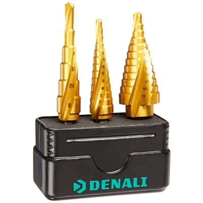 Image of Amazon Brand Denali 3 Piece Step Drill Bit Set, 13 mm, 5 22 mm