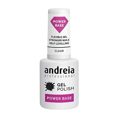 Image of Andreia Professional Clear Gel Nail Polish Power Base High Viscosity for Stronger Nails Builder Small Extensions Vegan 10.5 ml