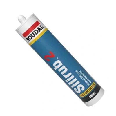 Image of Soudal Silirub 2 Silicone Sealant Seal Neutral Low Modulus Window Glass Very Fast Skinning and Final Cure Suitable for Glazing Joints Works 300ml (RAL 7016 Anthracite)