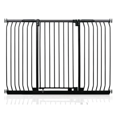 Image of Safetots Extra Tall Elite Safety Gate, 152cm 161cm, Matt Black, 96.8cm in Height, Pressure Fit Stair Baby Gate for Doors Hallways and Spaces, Barrier, Easy Installation