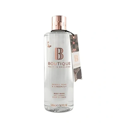 Image of Boutique Body Wash Refereshing Neroli, Pear &amp; Gingerlily Fragrance 500ml Contains Essential Oils Vegan Friendly Cruelty Free, No SLS or Parabens Made In England