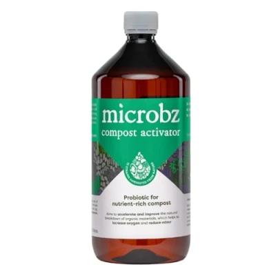 Image of MICROBZ COMPOST ACTIVATOR 1 Litre Concentrate Natural Multi Strain Probiotic for Healthy Compost, Chemical Free, Accelerates &amp; Improves Breakdown of Kitchen Garden Organic Waste
