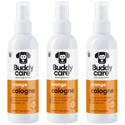 Image of Buddycare Dog Cologne Orange 200ml x3 Refreshing and Scented Refreshes Between Washes