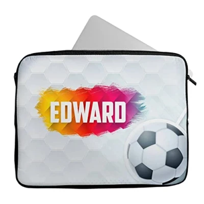 Image of Novelty Things Personalised Any Name Football Design Laptop Case Sleeve Tablet Bag Chromebook Gift 388 (14 15 inch)