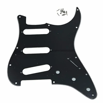 Image of Dopro Black 3 Ply 11 Hole Strat Style Guitar Pickguard Bridge Reversed for FD Jimi Hendrix Stratocaster