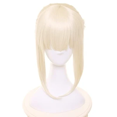 Image of HIROAKIYA Saber Artoria Pendragon Alter Wig, Fate Cosplay Wig Clip Hair Bun with Cap