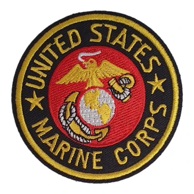Image of Fat catz copy United States of America U.S. Marine Corps Logo Embroidered Patch Badge Iron or Sew on 8cm Diameter