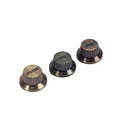 Image of Alnicov Bronze Guitar Contral Knobs,Top Hat Bell Knobs Push On Bass For 5.8Mm Pots