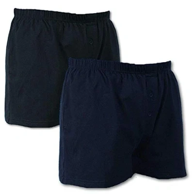 Image of Espionage Big Mens Twin Pack Boxer Shorts in 6XL Waist (60 62 INCHES) Black/Navy