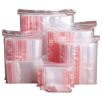 Image of KAV 500 Pcs Multi Size Ziplock Resealable Clear Plastic Food Storage Bags Self Seal Reusable Freezer, Spice and Herb (60 x 80 mm)
