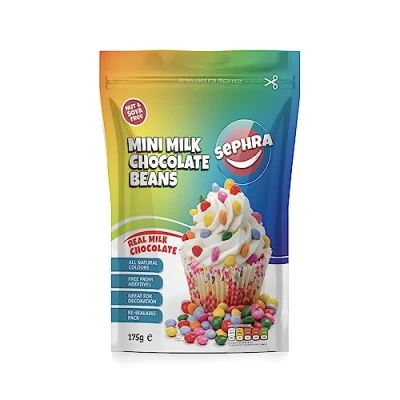 Image of Sephra Mini Chocolate Beans 175g Multicoloured Candy Coated Choc Lentils