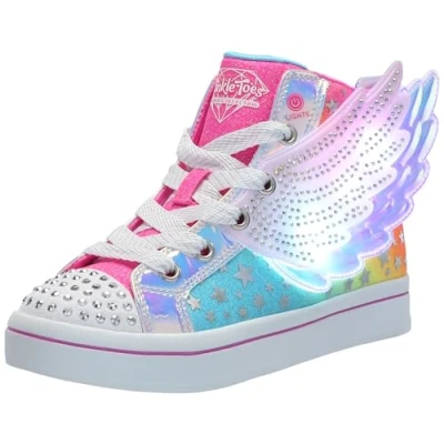 Image of Skechers Light UP Twilites 2.0 Hightop trainers multicoloured for kids, Size: 1.5, Multi coloured Imitation leather/ textile