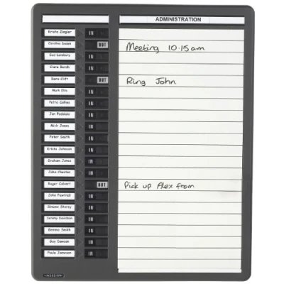 Image of Indesign Wpitdw20 in/Out Drywipe Board 20 Names Grey