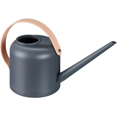 Image of Relaxdays Watering Can, 1.7 Litre Capacity, for Houseplants, Plastic, Gardening Pot Indoors, Long Neck, Grey/Natural, 17.5 x 13 33 cm