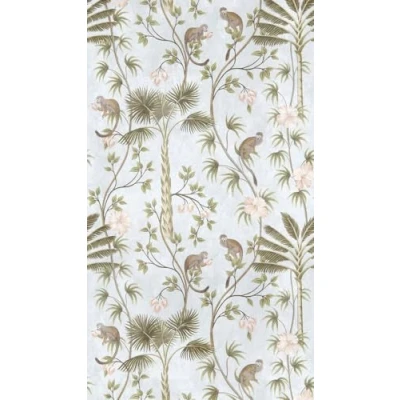 Image of Livingwalls Jungle The Wall Non Woven Wallpaper 1.59 m x 2.80 Green Turquoise Grey Made in Germany 382311
