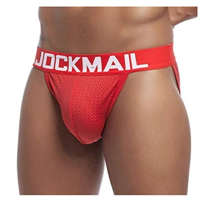 Image of Sexy Mens Underwear Briefs Mesh Bikinis Comfortable Shorts Male Panties (M, Red)