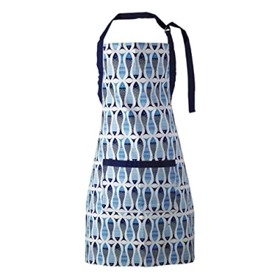 Image of Premier Housewares Aprons For Women 100% Cotton Cooking Blue Baking Apron Kitchen Ladies 87x69