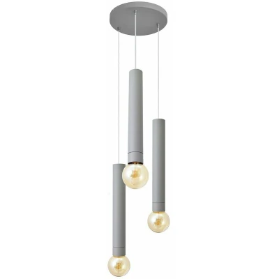Image of Tuba Cluster Pendant Ceiling Light Grey 30cm