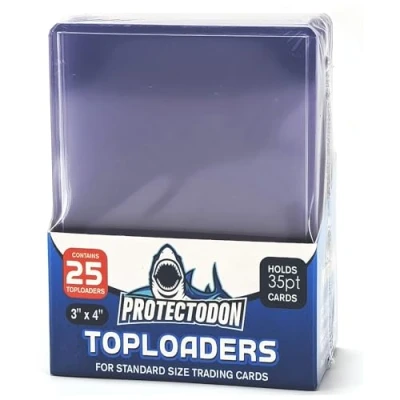 Image of Protectodon Top Loaders Clear Rigid Card Sleeves 35pt 3 x 4 Inch Hard Cases for Trading Cards, Sports Cards (50 Pack)