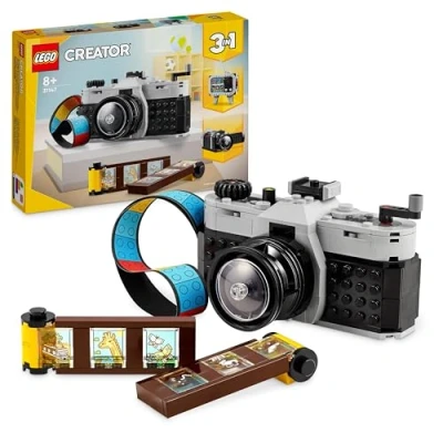 Image of LEGO Creator 3in1 Retro Camera Toy to Video TV Set, Kids&#039; Desk Decoration or Bedroom Accessories, Photography Gifts for Girls and Boys Aged 8 Plus Years Old Who Enjoy Creative Play 31147