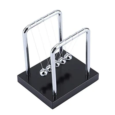 Image of Raguso 5 Balls Newtons Cradle Balance Balls,Metal Ball,Physical Swinging Magnetic Balls,Educational Science Office Desk Toy Stress Relief Gift