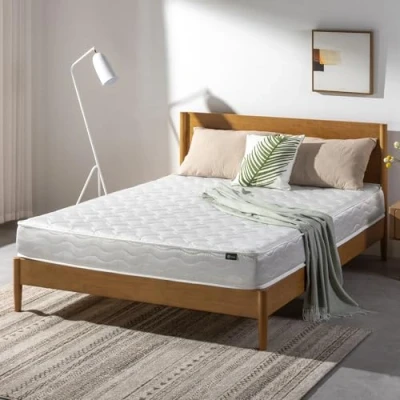 Image of ZINUS Double Bonnel Spring mattress 135x190 cm height 15 Medium Firmness hybrid with Quilted Top Woven Fabric Cover, White