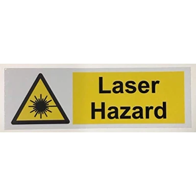 Image of Warning Laser hazard safety sign 1.2mm Rigid plastic 150mm x 50mm