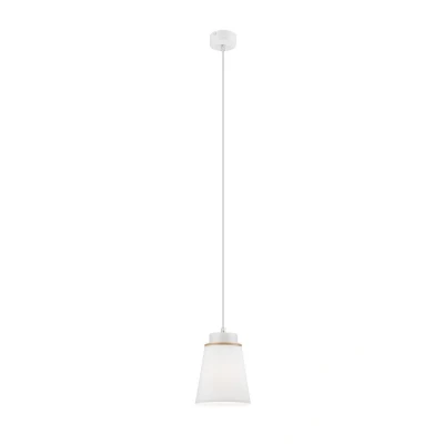 Image of Agustino Dome Pendant Ceiling Lights, Fabric Shade, White , 1x E27