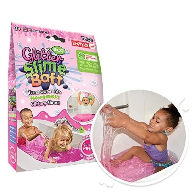 Image of Eco Glitter Slime Baff Pink, 1 Bath or 4 Play Uses from Zimpli Kids, Magically turns water into gooey, glittery slime, Environmentally Safe, Friendly Children’s Toy, Activators
