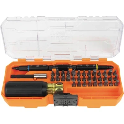 Image of Klein Tools 32501HD KNECT 46 Piece Impact Rated Multi Bit Screwdriver and Nut Driver Set with MODbox Case, 39 Bits, 4 Drivers, Holder, Handle