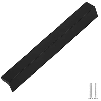 Image of Decoranddecor Contemporary Pull Handles Solid Metal for Cabinets (192mm Between Hole Centres, Matt Black)