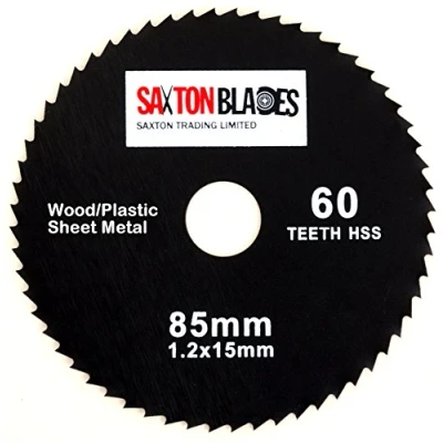 Image of Saxton GPB8560T 85mm x 60T HSS Circular Saw Blade Compatible with Worx Worxsaw Bosch Makita Ryobi