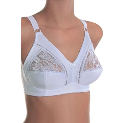 Image of Sassa Women&#039;s Soft BH Funktion Plain Cup Everyday Bra, White (Weiß 00100), 36D (Manufacturer Size: 80D)