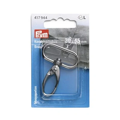 Image of Prym Carabiner Hook, Zinc Alloy, Gunmetal, 30 x 40 mm