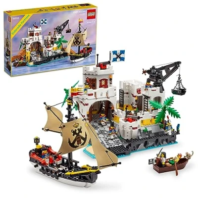 Image of LEGO Icons Eldorado Fortress Building Kit, Pirate Gift, Includes Ship and 8 Minifigures, Nostalgic Gift Idea for Adults Who Love a Rewarding Project, Home Office Décor, 10320