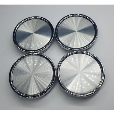 Image of BizTech ® 4x Universal 58mm Chrome Car Auto Alloy Wheel Centre Hub Caps Covers Set No Logo Plain Emblem