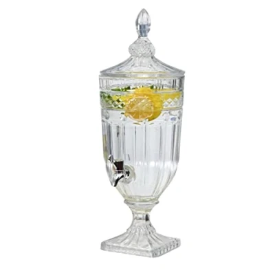 Image of bar@drinkstuff Arch Pattern Crystal Glass Drink Dispenser 3L Single Barware, Drinks Dispensers